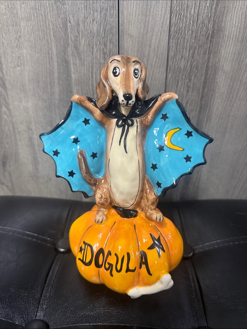 Blue Sky Clayworks Dachshund Dog As Dogula Vampire Dracula By Heather Goldminc